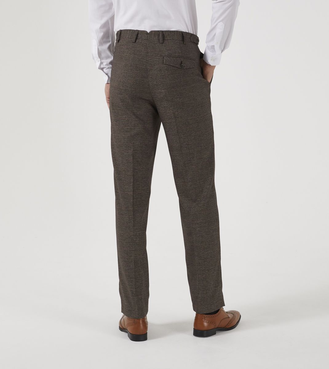 Skopes Oscar Brown Check Suit Trousers Brown
