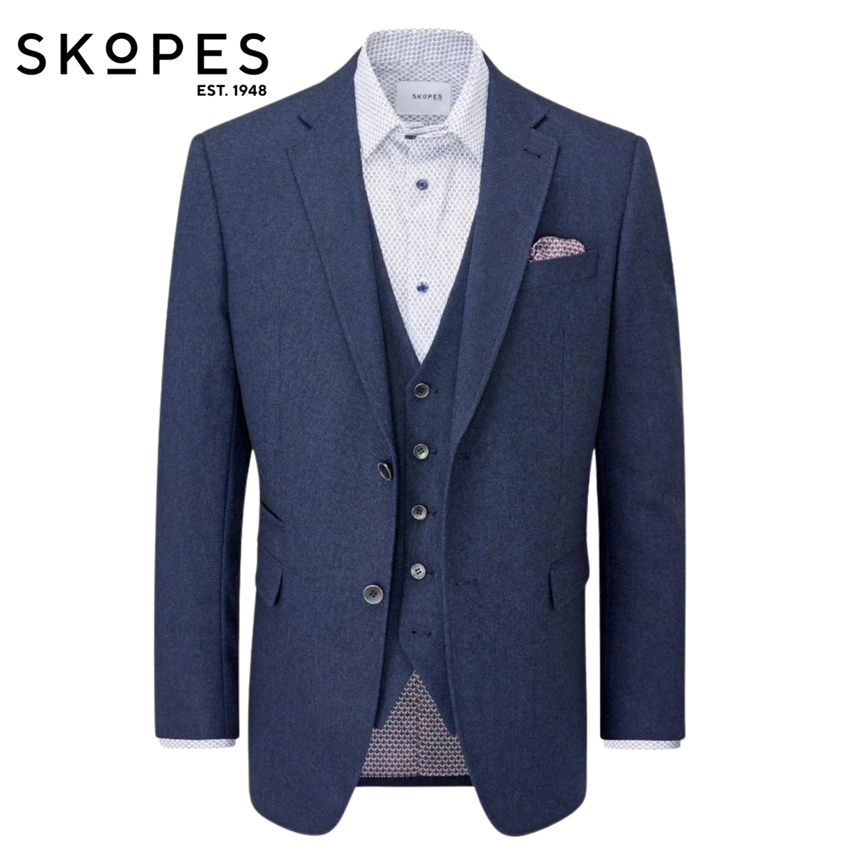 Skopes Ruthin Navy Tweed Sports Jacket Navy