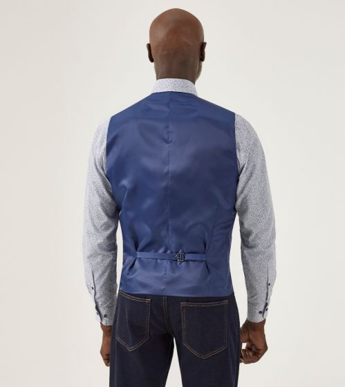 Skopes Ruthin Blue X-Long Waistcoat Blue