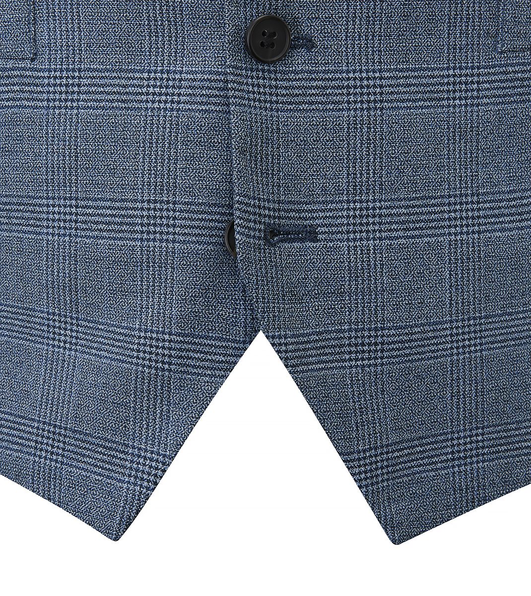 Skopes Anthony X-Long Check Waistcoat Blue