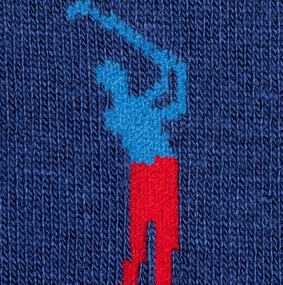 Swole Panda Bamboo Golfer Print Socks Blue