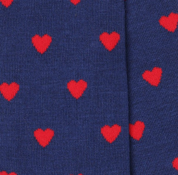 Swole Panda Bamboo Heart Print Socks Navy