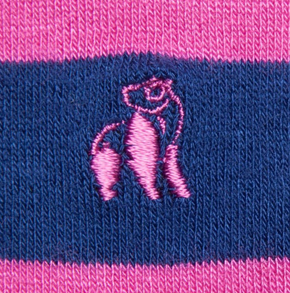 Swole Panda Bamboo Pink Stripe Socks Pink