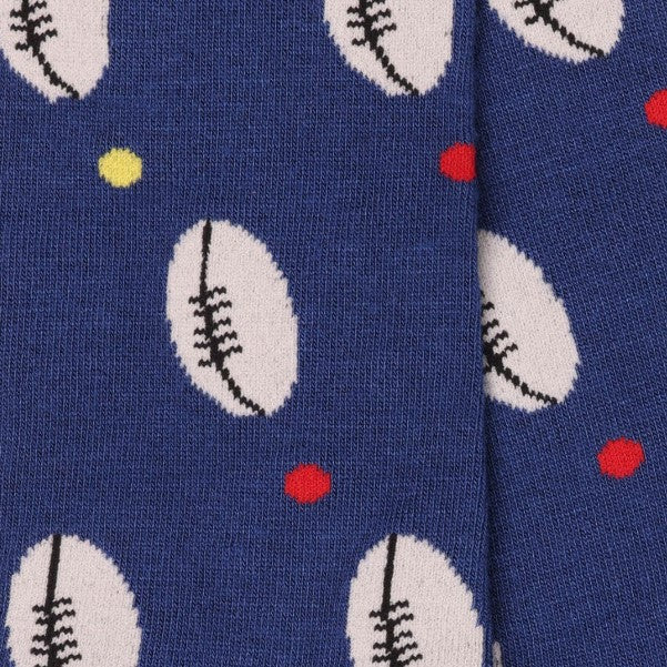 Swole Panda Bamboo Rugby Print Socks Blue