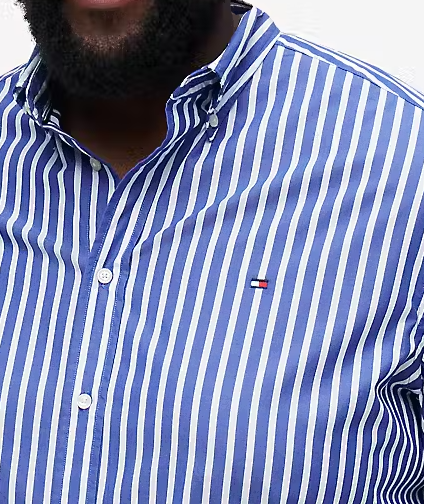 Tommy Hilfiger Flex Poplin Stripe Shirt Blue