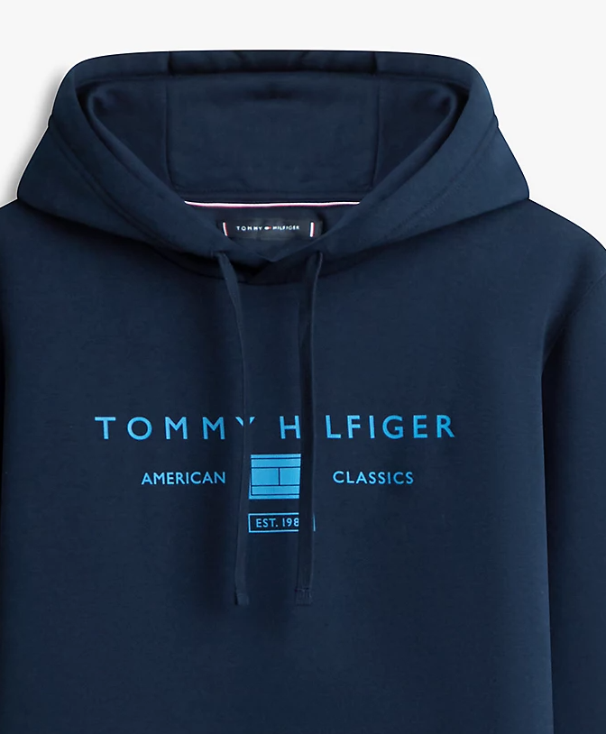 Tommy Hilfiger Brand Love Logo Navy Hood Navy