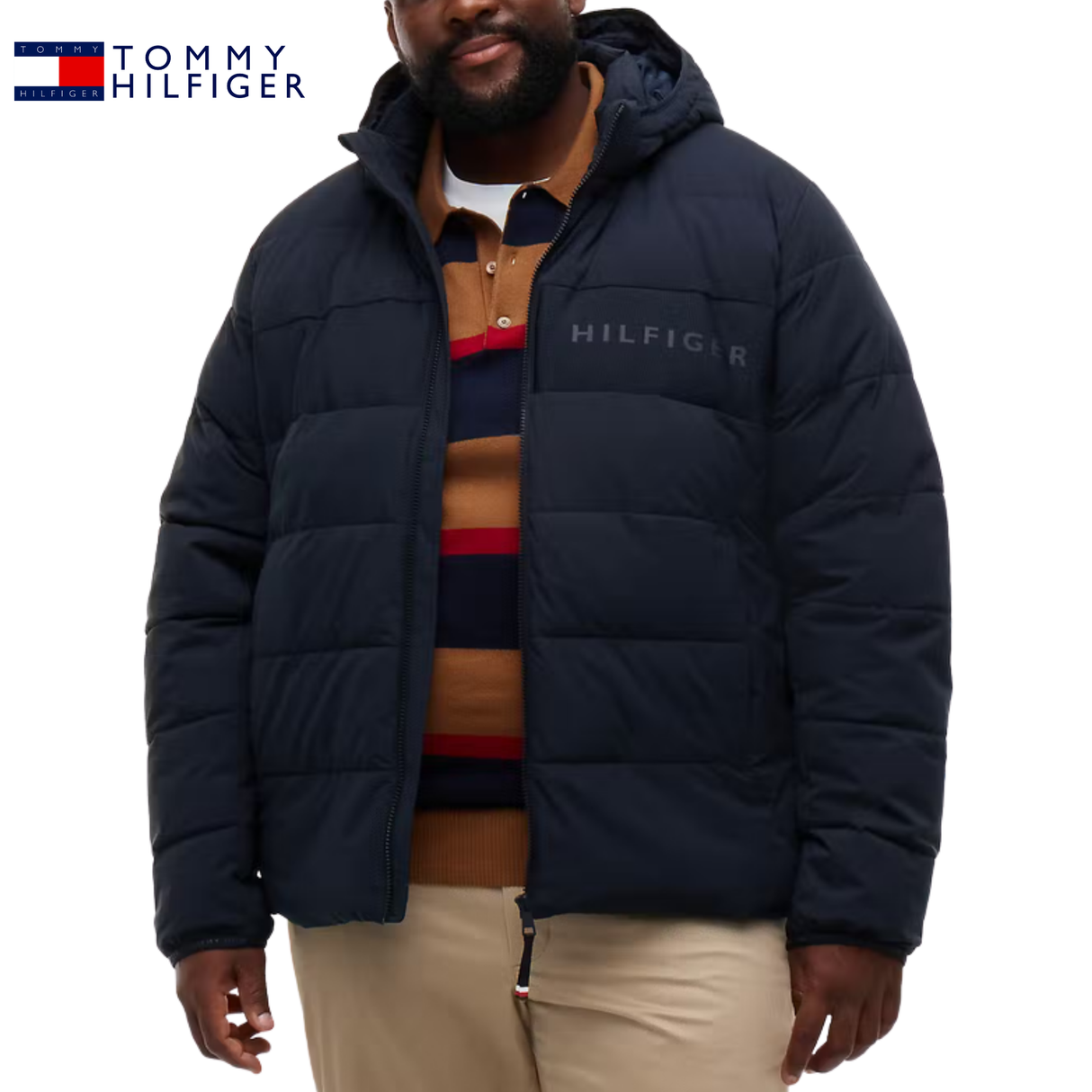 Tommy Hilfiger Detachable Hood Puffer Navy