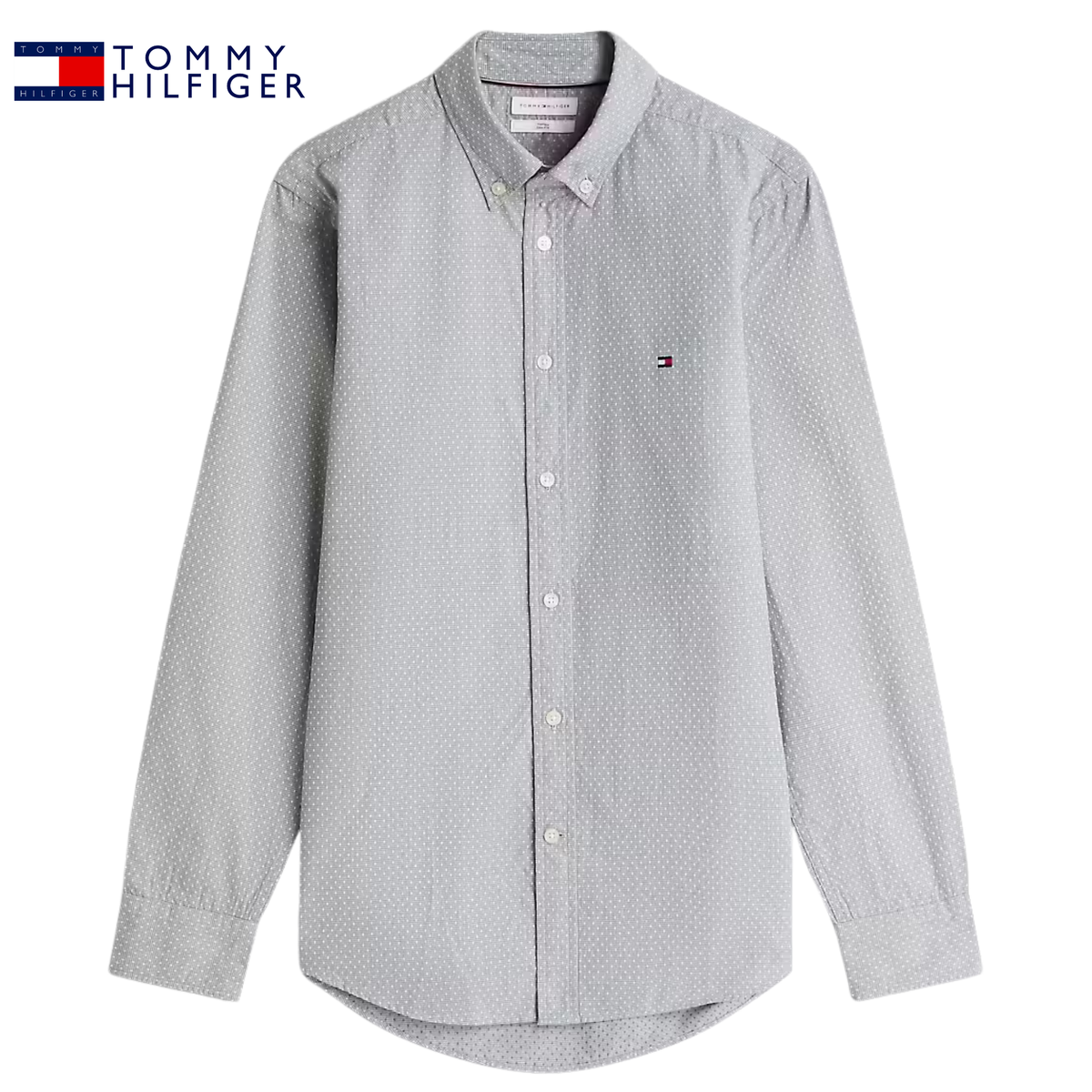 Tommy Hilfiger Flex Grey Spotted Shirt Grey
