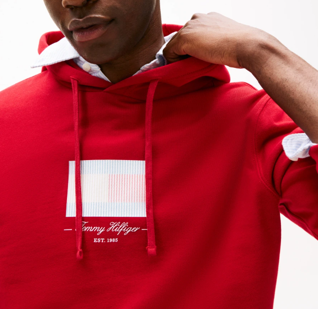 Tommy Hilfiger Red Flag Hoodie Red