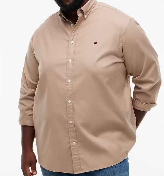 Tommy Hilfiger Solid Flannel Beige Shirt Beige