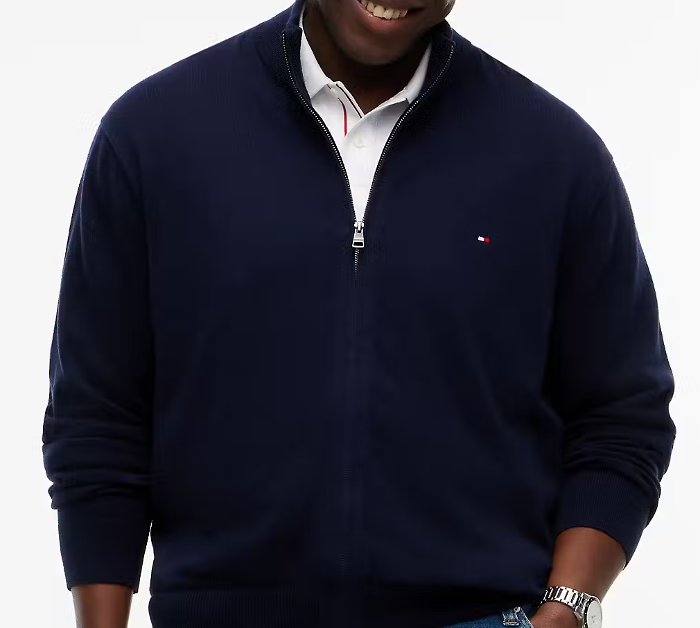 Tommy Hilfiger Full Zip Cashmere Knit Navy
