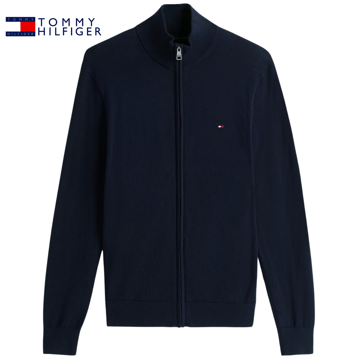 Tommy Hilfiger Navy Full Zip Cashmere Navy