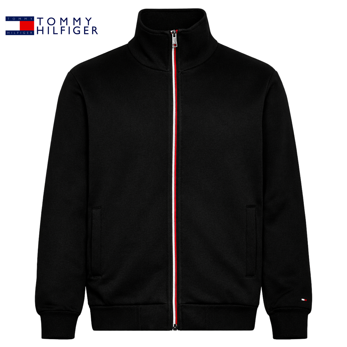 Tommy Hilfiger Global Stripe Zip Sweater Black