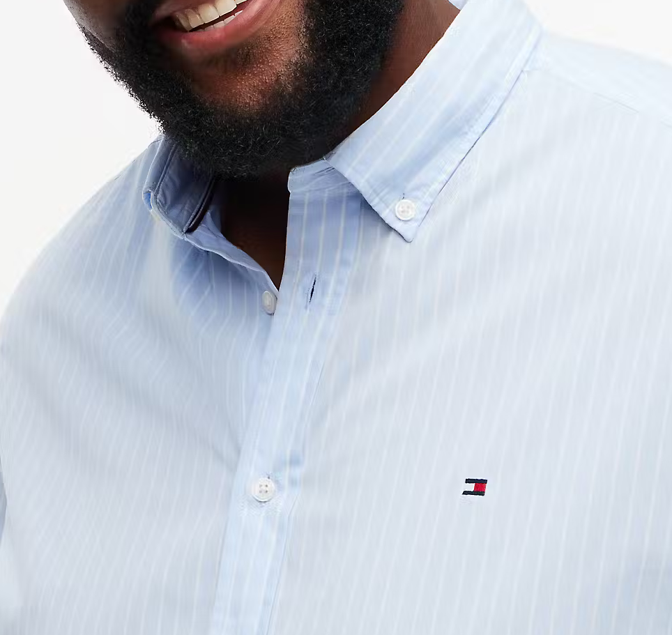 Tommy Hilfiger Hairline Poplin Shirt Blue