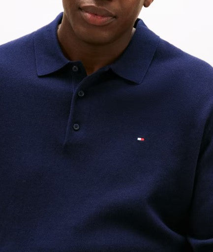 Tommy Hilfiger Cashmere Long Sleeve Polo Navy