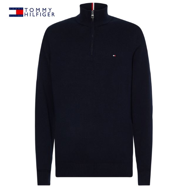Tommy Hilfiger Cashmere 1/4 Zip Knit Navy