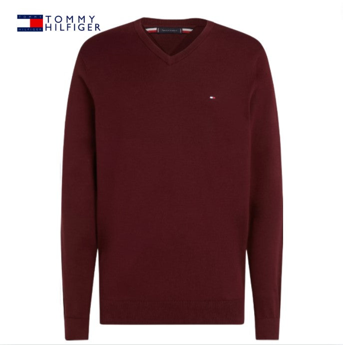 Tommy Hilfiger Cashmere Rouge V-Neck Wine