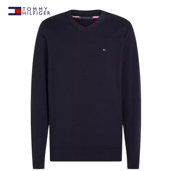 Tommy Hilfiger Round Navy Cotton Knit Navy