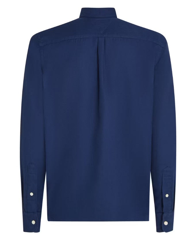 Tommy Hilfiger Dobby Preppy Blue Shirt Blue
