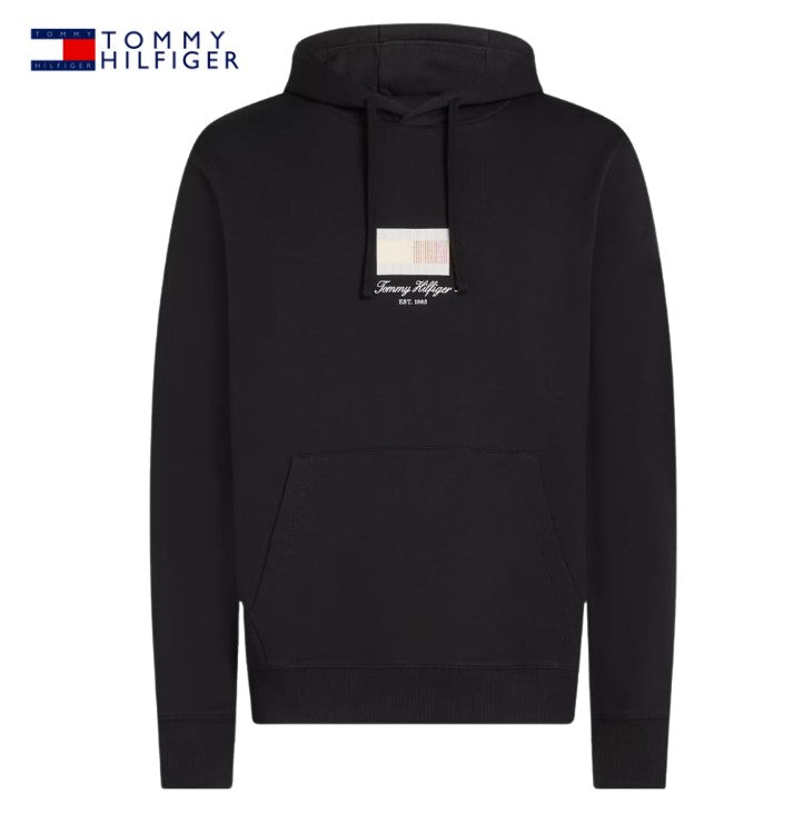 Tommy Hilfiger Flag Logo Black Hoodie Black