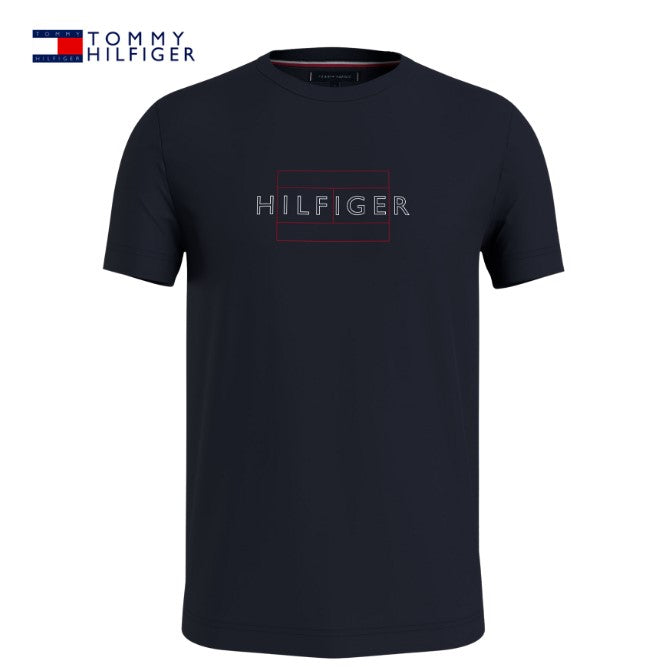 Tommy Hilfiger Linear Flag Navy Tee Navy