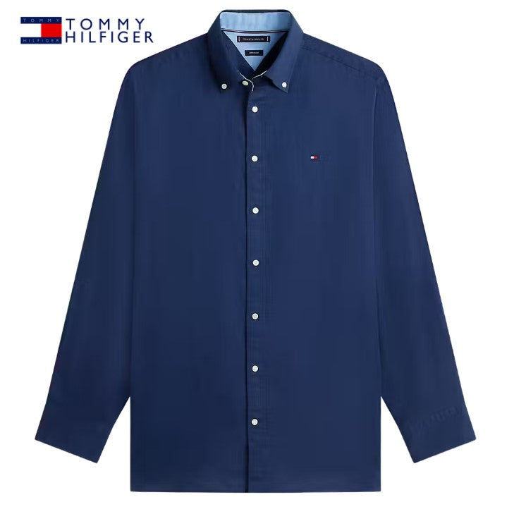 Tommy Hilfiger Linen Blend Navy Shirt Navy