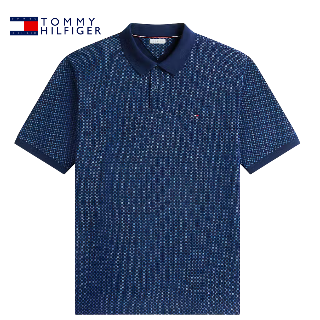Tommy Hilfiger Microprint Pique Polo Blue