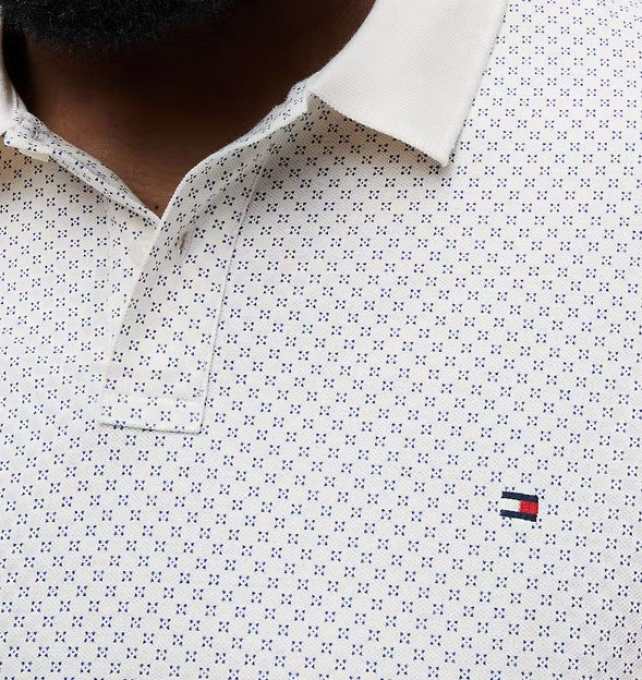 Tommy Hilfiger Microprint Pique Polo White