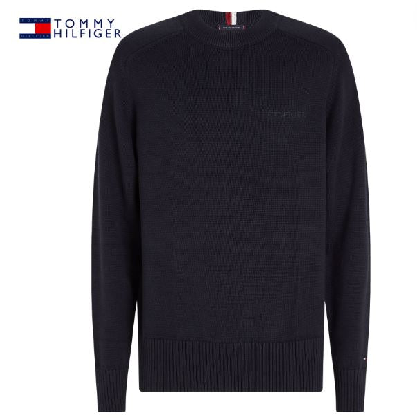 Tommy Hilfiger Monotype Navy Chunky Knit Navy