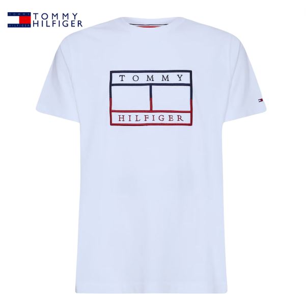 Tommy Hilfiger Outline Logo White Tee White