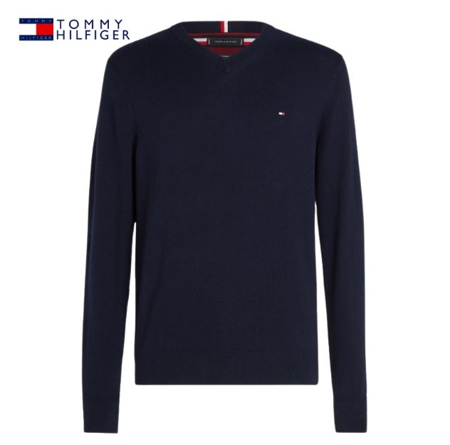 Tommy Hilfiger Cashmere Navy V-Neck Knit Navy