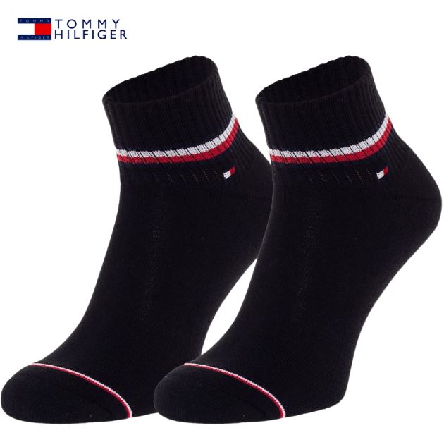 Tommy Hilfiger 2-Pack Black Ankle Socks Black