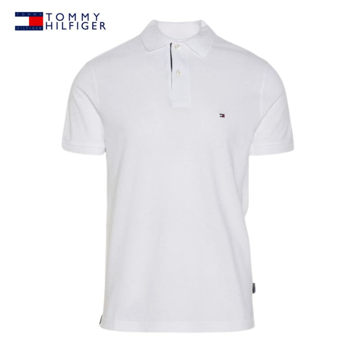 Tommy Hilfiger Flag Placket White Polo White
