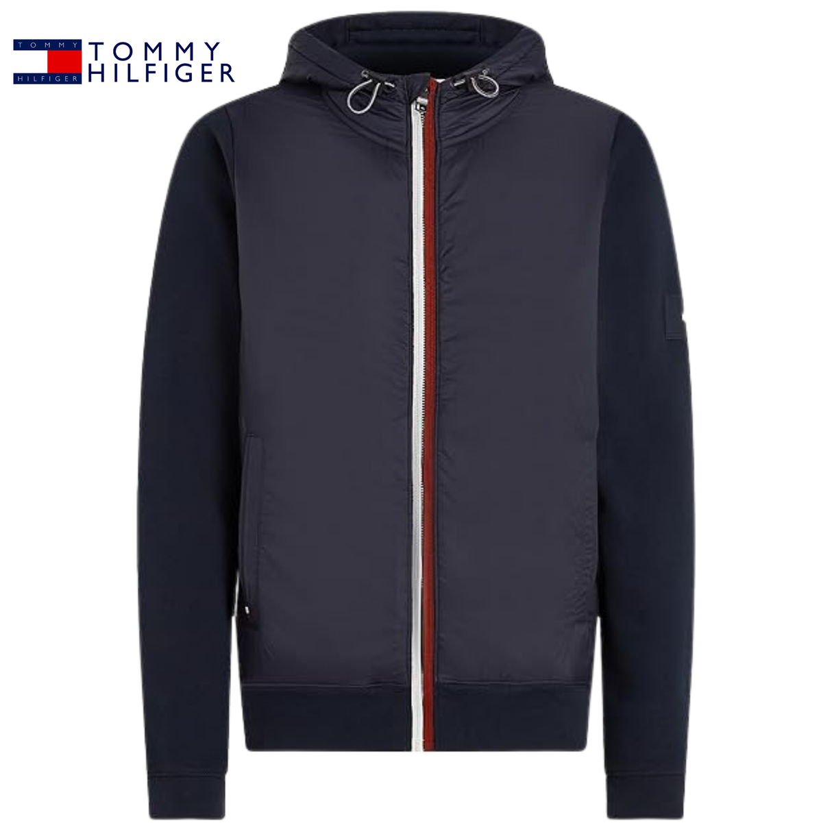 Tommy Hilfiger Mix Media Navy Zip Hoodie Navy