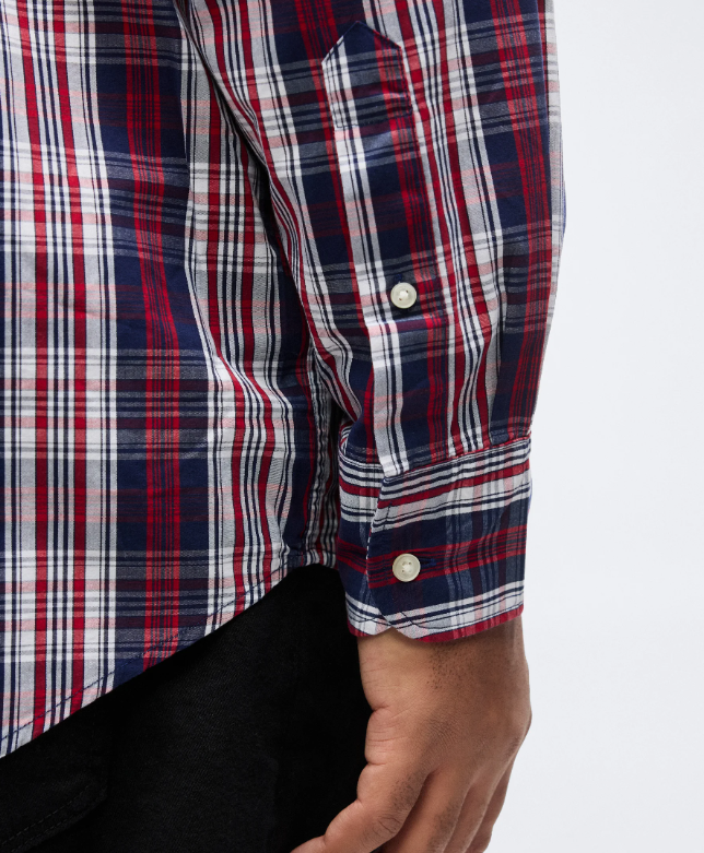 Tommy Hilfiger Flex Poplin Check Shirt Red
