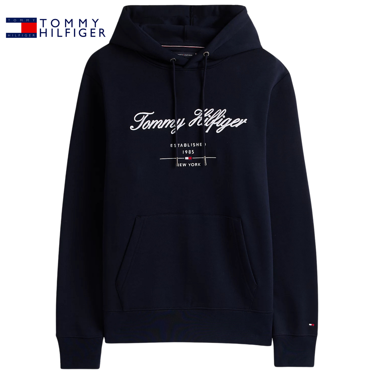 Tommy Hilfiger Script Logo Navy Hoodie Navy