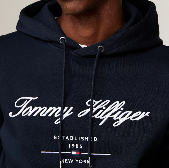 Tommy Hilfiger Script Logo Navy Hoodie Navy