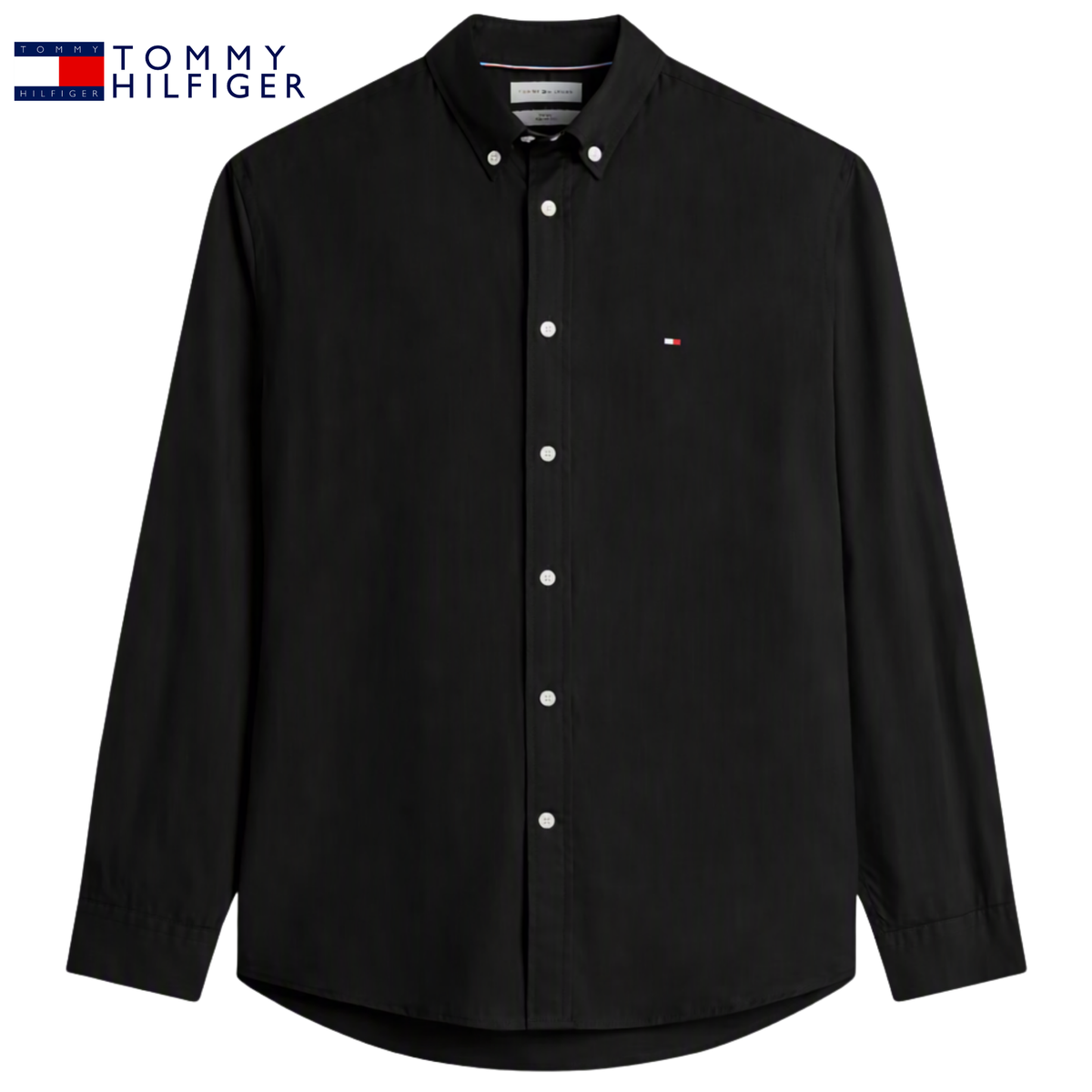 Tommy Hilfiger Solid Poplin Black Shirt Black