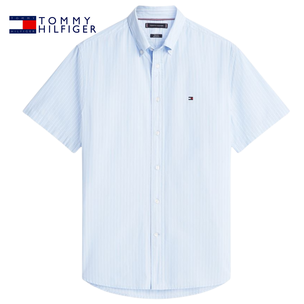 Tommy Hilfiger Poplin Stripe Sky Shirt Blue