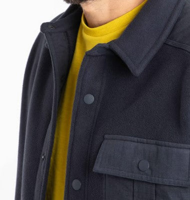 Weird Fish Boyd Polar Fleece Shirt Navy