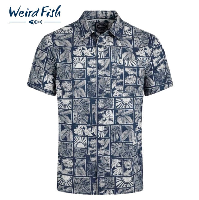 Weird Fish Faraway Printed Estate Shirt Blue