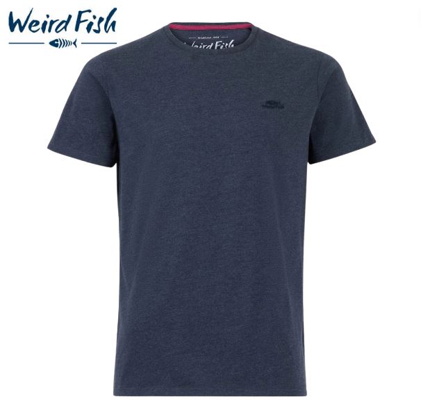 Weird Fish Fished Navy Crew Neck Tee Navy