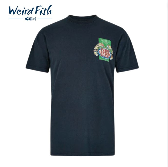 Weird Fish Navy Fish Nations T-Shirt Navy