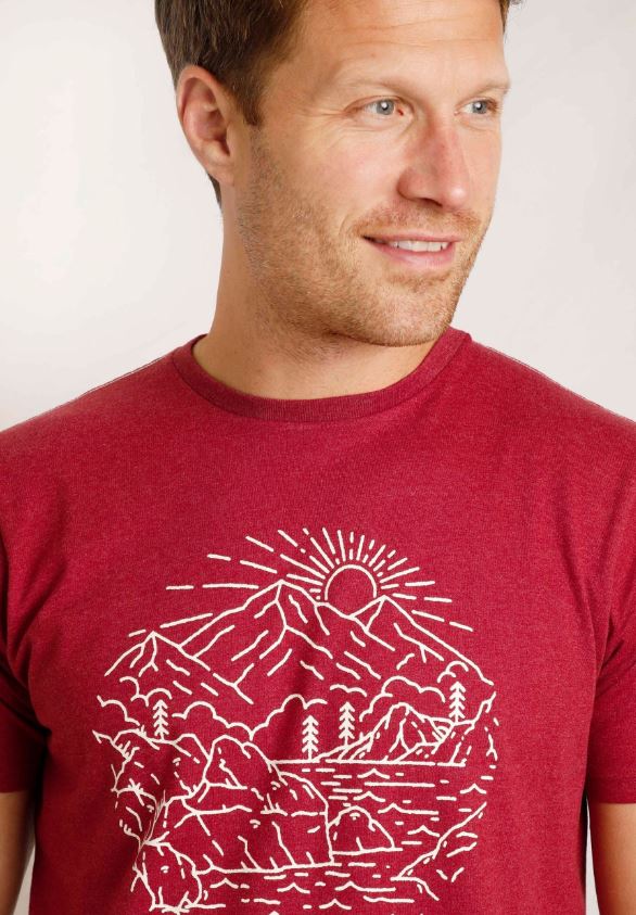 Weird Fish Lakes & Peaks Foxberry Tee Red