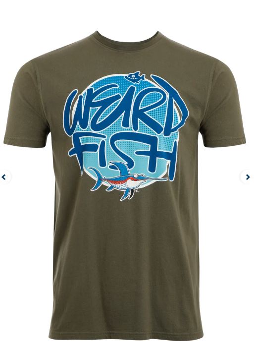 Weird Fish Stay Weird Green Artist Tee Green