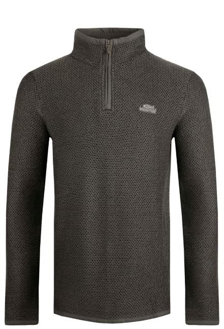 Weird Fish Dark Grey 1/4 Zip Fleece Grey