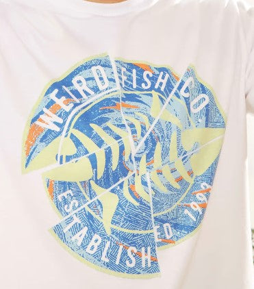 Weird Fish White Vortex Graphic T-Shirt White