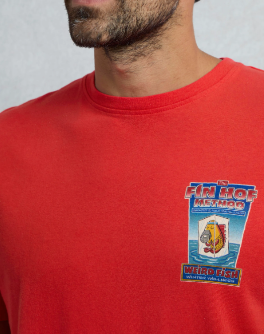 Weird Fish Fin Hof Artist Logo Red Tee Red