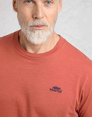 Weird Fish Fished Organic Crew Neck Tee Red