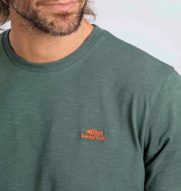 Weird Fish Fished Logo Crew Neck Tee Green
